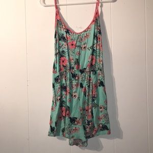 Tropical floral romper